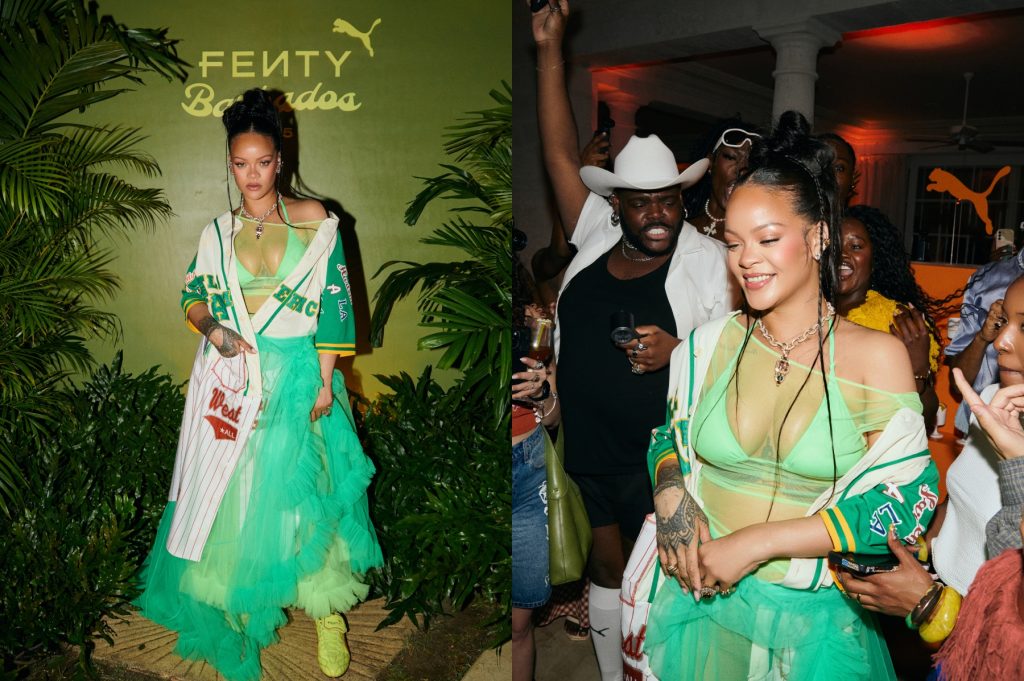 Rihanna torna a Barbados per celebrare la sua ultima collezione Fenty x Puma.