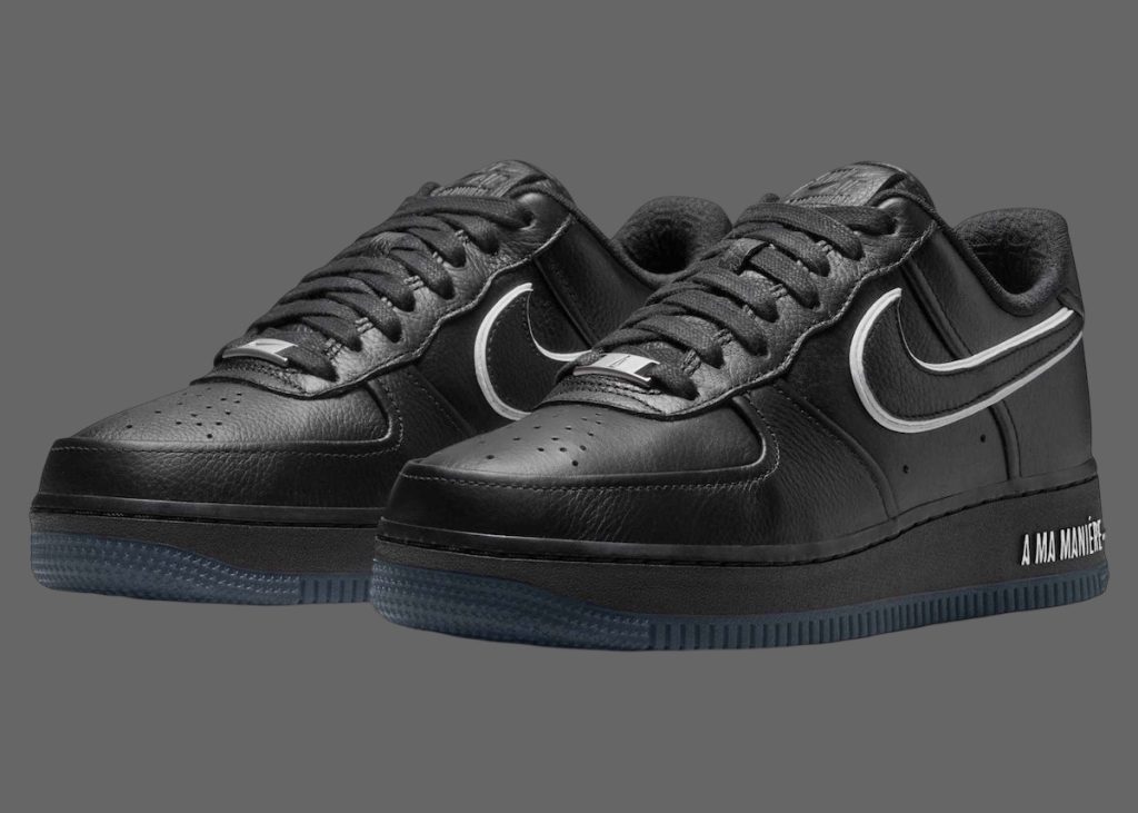 Le A Ma Maniére x Nike Air Force 1 “Black” usciranno a marzo 2025.