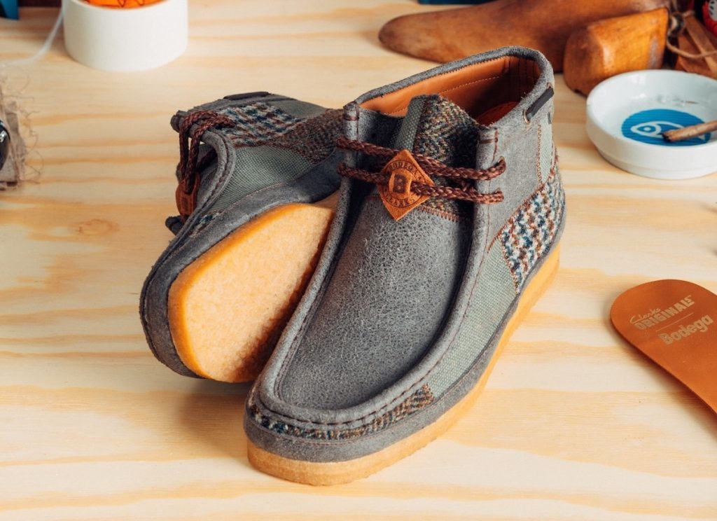 Bodega x Clarks Patchwork Wallabee 3.0 "Northeast Corridor" uscirà a marzo 2025.