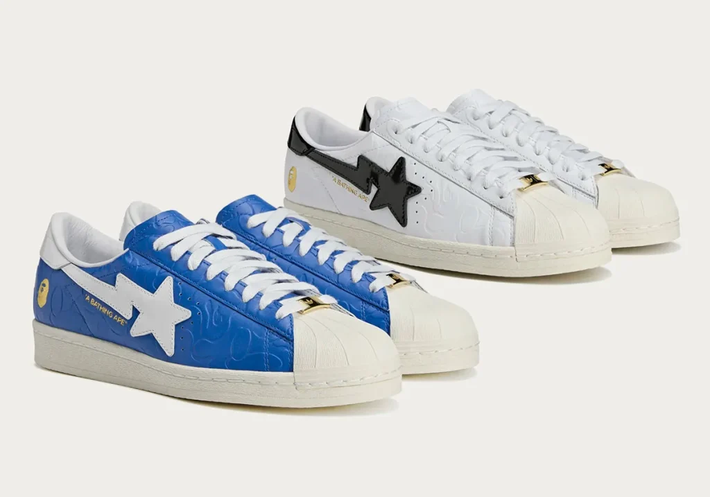 Bape x adidas Superstars in uscita a marzo 2025.